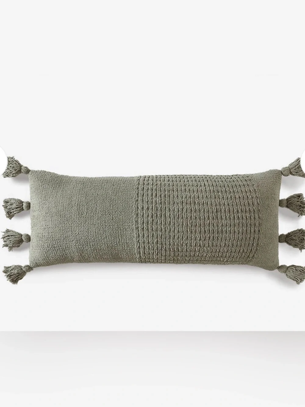 NWT Sunday Citizen Braided Pom Pom Lumbar Pillow - Boulder - 36” x 14”